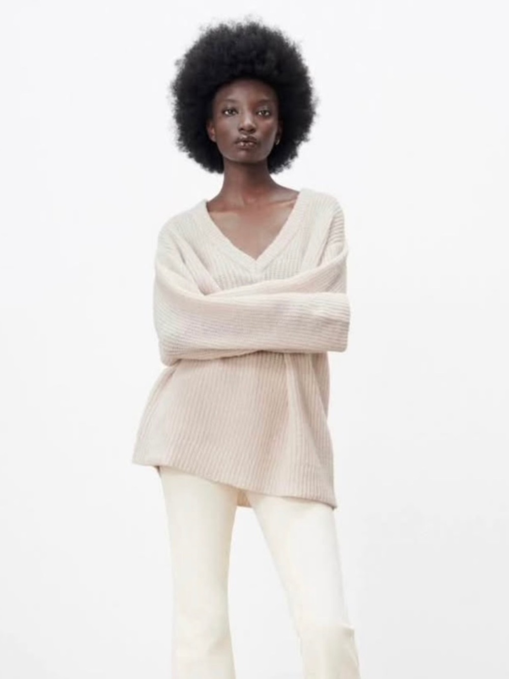 Zara light pink oversized knit